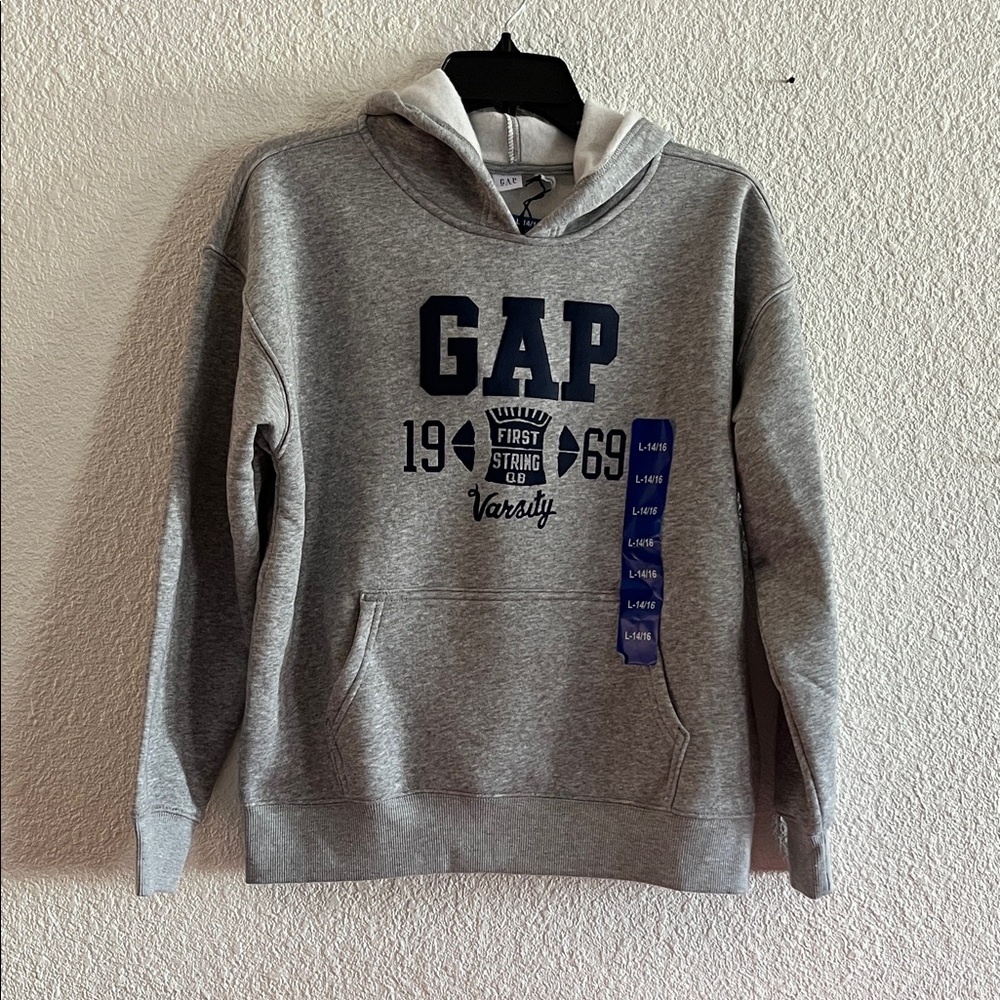 GAP Kids Gray Fleece Hoodie - Picture 3 of 9